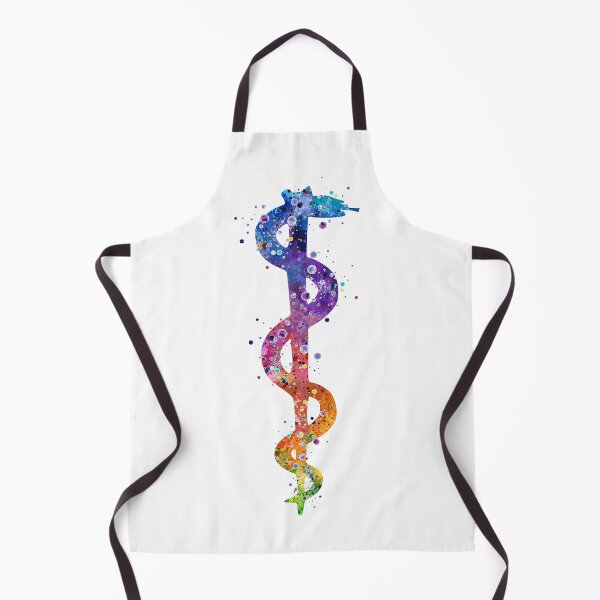 Item preview, Rod of Asclepius Colorful Watercolor Pharmacy Art designed and sold by LotusGifts.