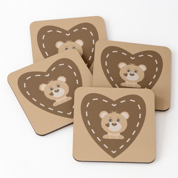 Item preview, Little Teddy Bear with Brown Stitched Heart designed and sold by iCraftCafe.