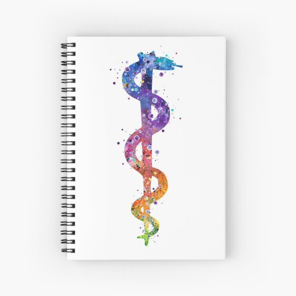 Item preview, Rod of Asclepius Colorful Watercolor Pharmacy Art designed and sold by LotusGifts.