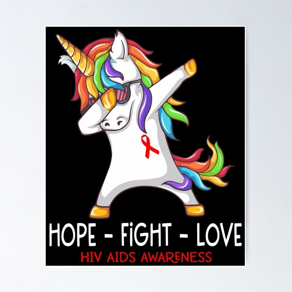 Item preview, Hope Fight Love Hiv Aids Awareness designed and sold by Brad-FI.