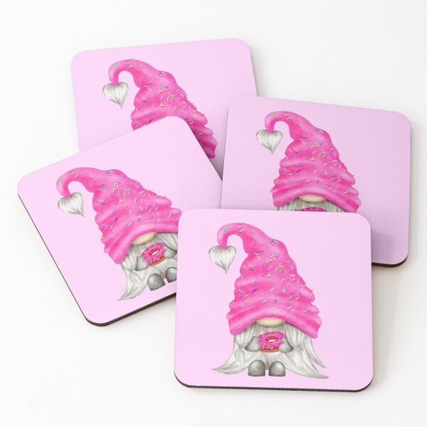 Item preview, Gnomo de rosquilla espolvoreada rosa designed and sold by Jandsgraphics.
