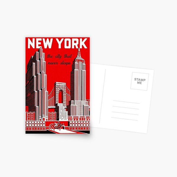 New York City Vintage Skyline Travel Poster Poster