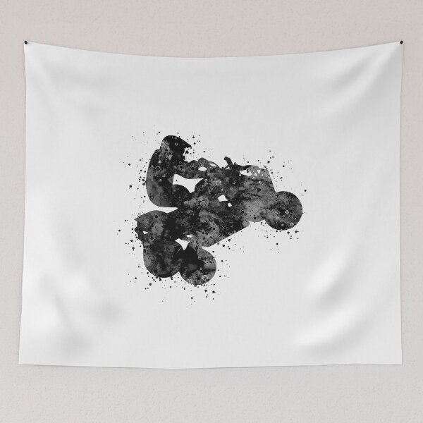 Item preview, Four Wheeler Riding Boy Black and White Silhouette designed and sold by LotusGifts.