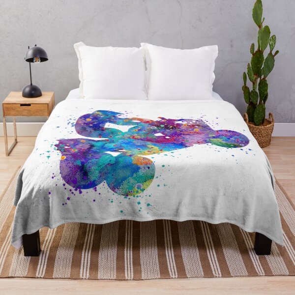 Artikelvorschau, Vierrad-Reitender Junge Blau Lila Aquarell Silhouette entworfen und verkauft von LotusGifts.