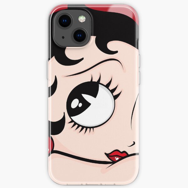 Betty Boop Red Background by Art In The Garage iPhone Soft Case