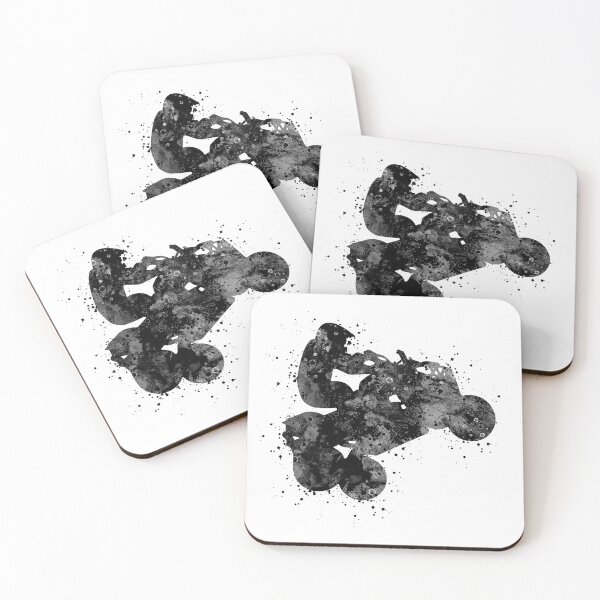 Item preview, Four Wheeler Riding Boy Black and White Silhouette designed and sold by LotusGifts.