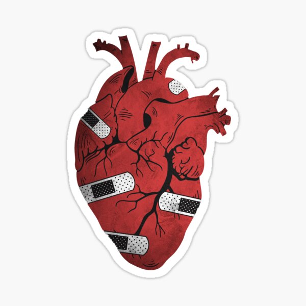 Item preview, Illustration of a wounded heart. designed and sold by Scorso Designs.