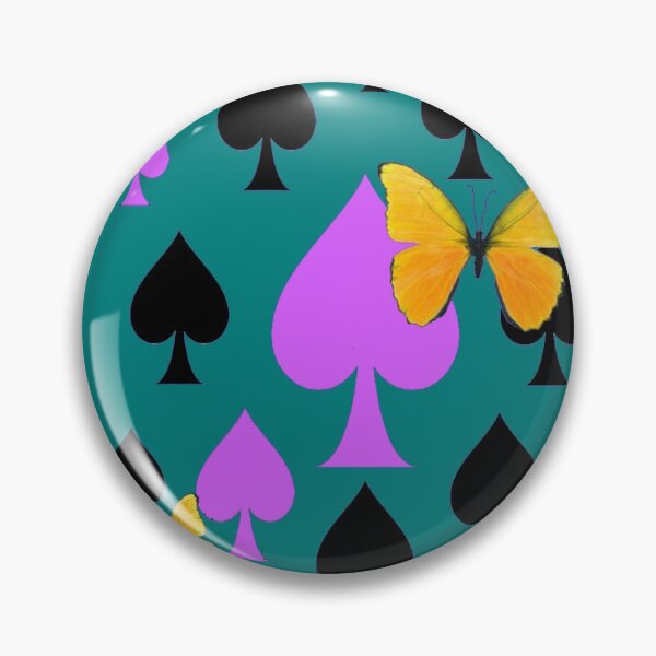 Item preview, CASINO ART OF PURPLE SPADES & BUTTERFLIES TEAL ART designed and sold by sharlesart.