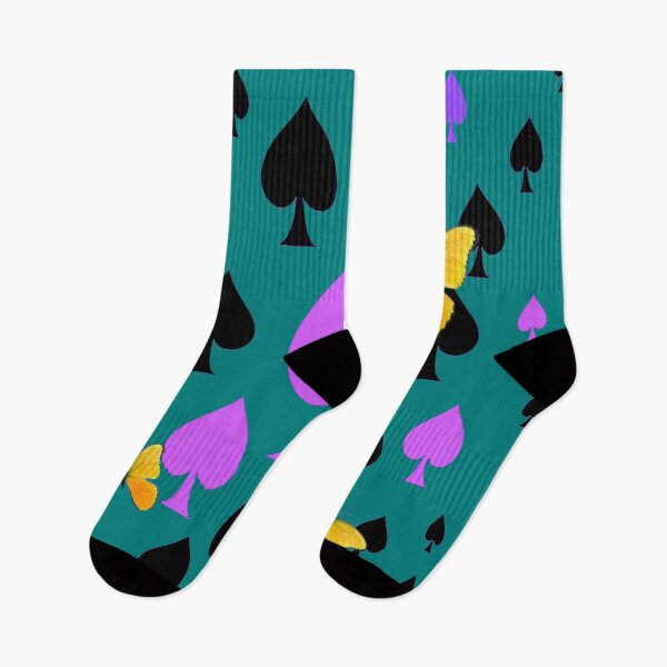 Item preview, CASINO ART OF PURPLE SPADES & BUTTERFLIES TEAL ART designed and sold by sharlesart.