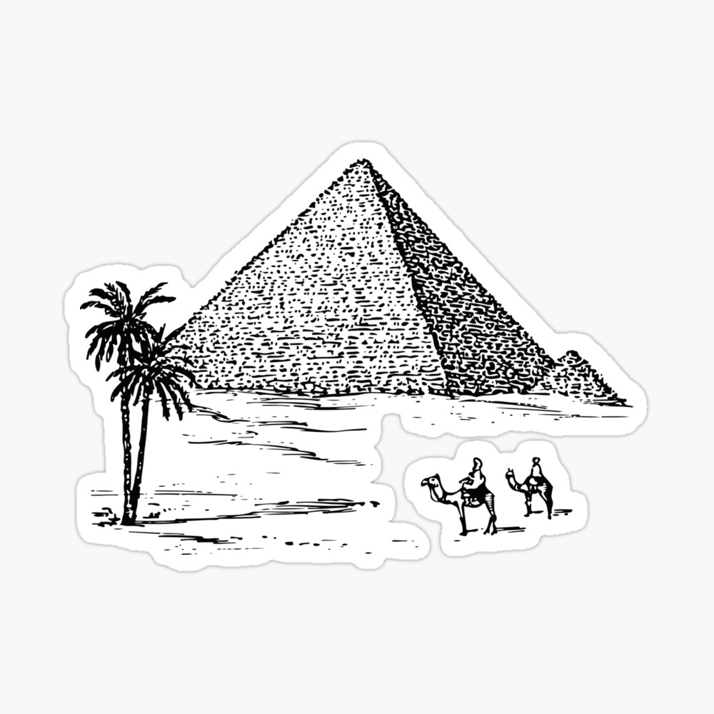 Egyptian Pyramids Vector Sketch Illustration Stock Vector by ©maryswell  294725064