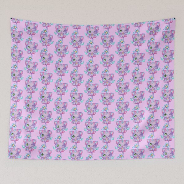 Item preview, Pretty in pink and purple cartoon kitty designed and sold by Valdilana.