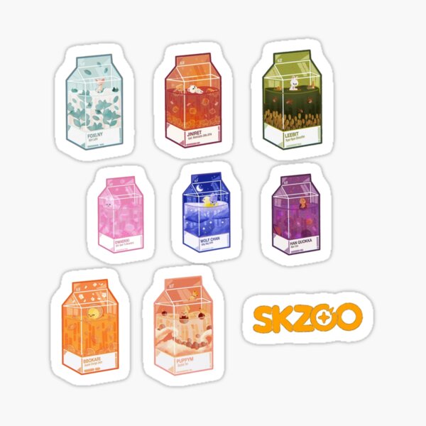 Skzoo Milk Characters With Their Famous Sayings Sticker