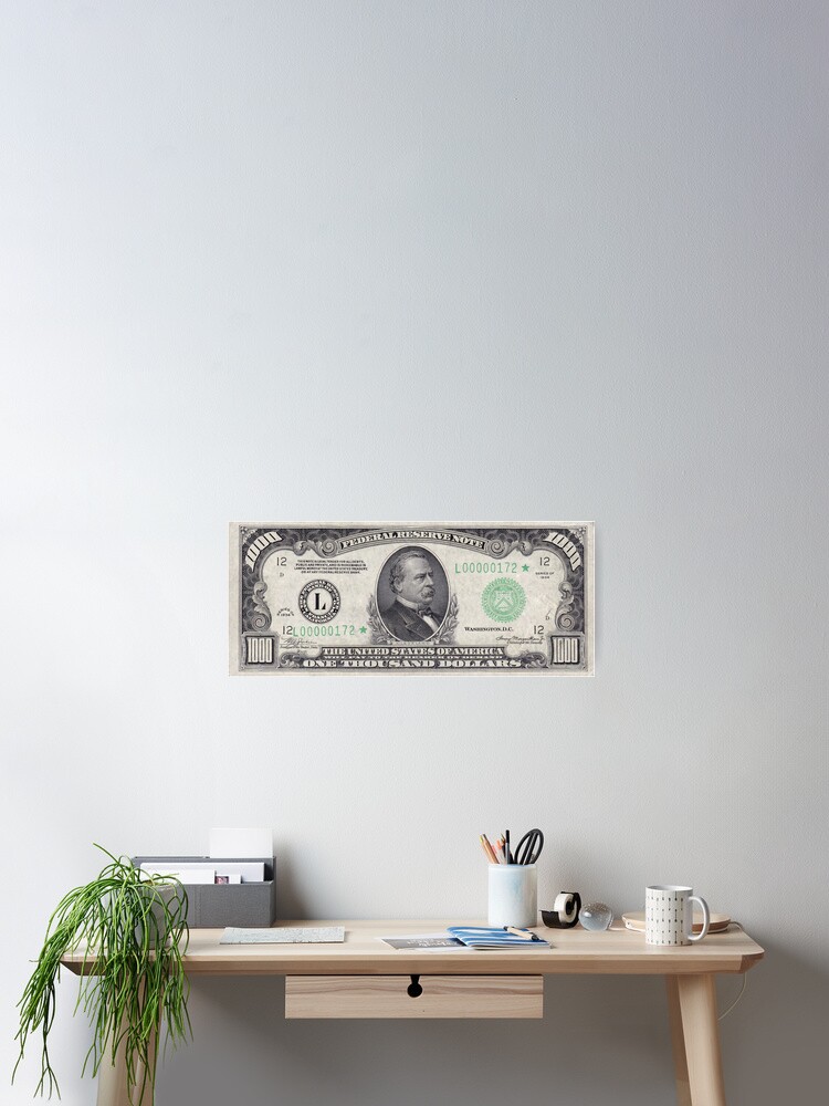 $1000 Bill Poster