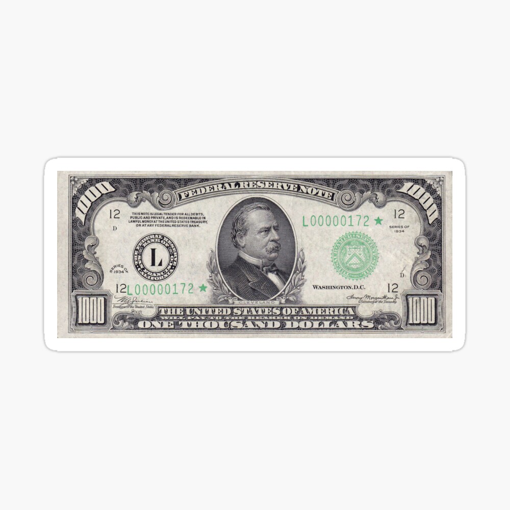$1000 Bill Poster