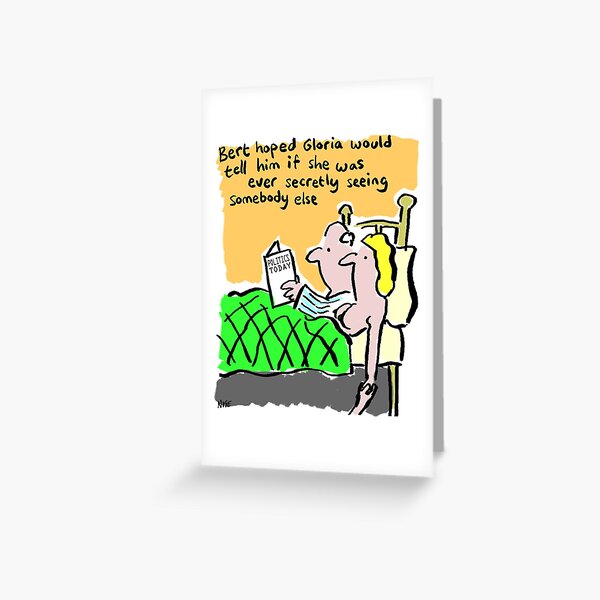 Item preview, Cartoon - Husband with wife in bed. designed and sold by NigelSutherland.