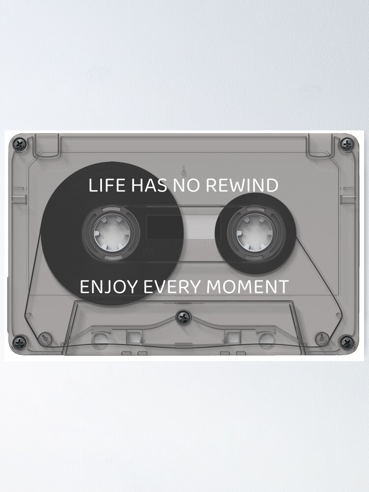 Retro Kassetten Poster - Life Has No Rewind Wanddekoration 80x120cm