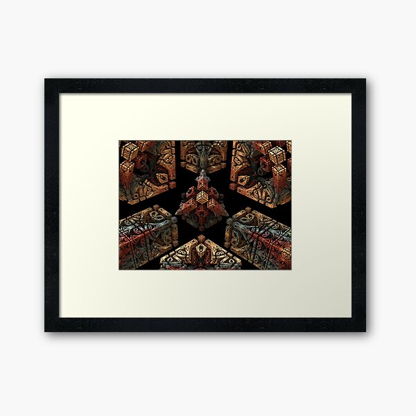 Stone Carved Fractal. Framed Art Print
