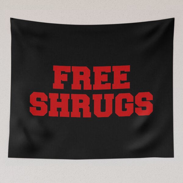 Item preview, FREE SHRUGS (red on black) designed and sold by DotorEaon.