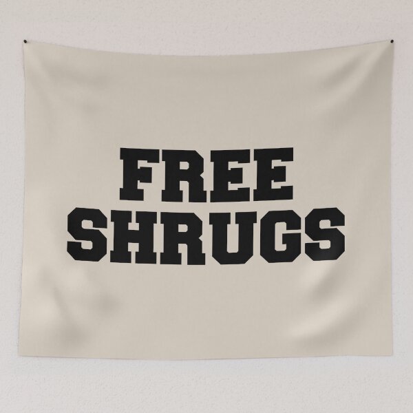 Item preview, FREE SHRUGS (black on cream) designed and sold by DotorEaon.