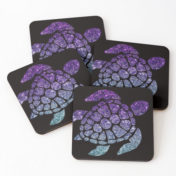 Item preview, Purple Teal Ombre Faux Glitter Turtle designed and sold by Felicity-K.