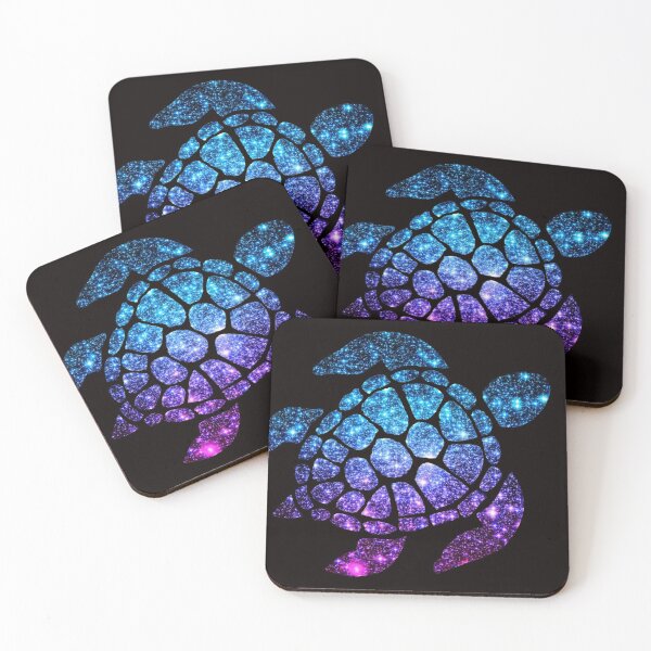 Item preview, Bright Purple Teal Ombre Faux Glitter Turtle designed and sold by Felicity-K.