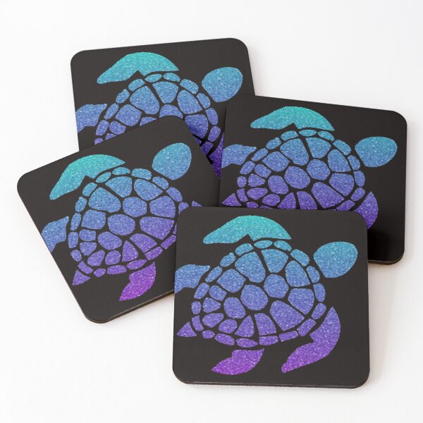 Item preview, Bright Purple Blue Teal Ombre Faux Glitter Turtle designed and sold by Felicity-K.