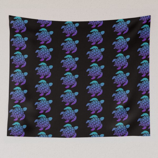 Item preview, Bright Purple Blue Teal Ombre Faux Glitter Turtle designed and sold by Felicity-K.