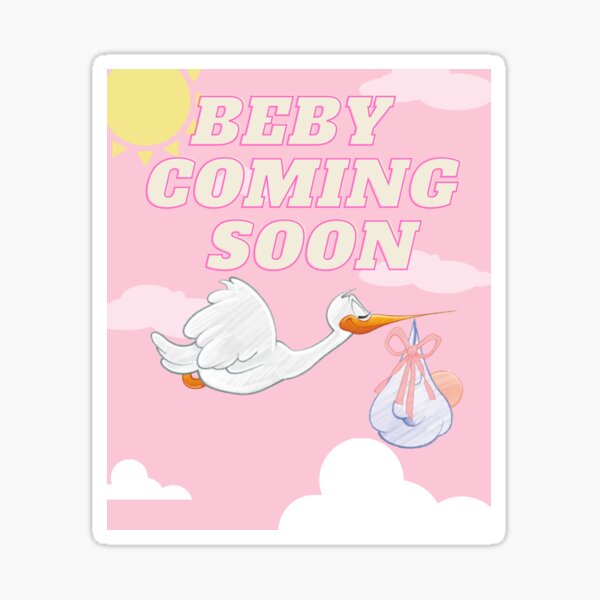 Coming Soon Pregnancy Pink - Pregnant - Sticker