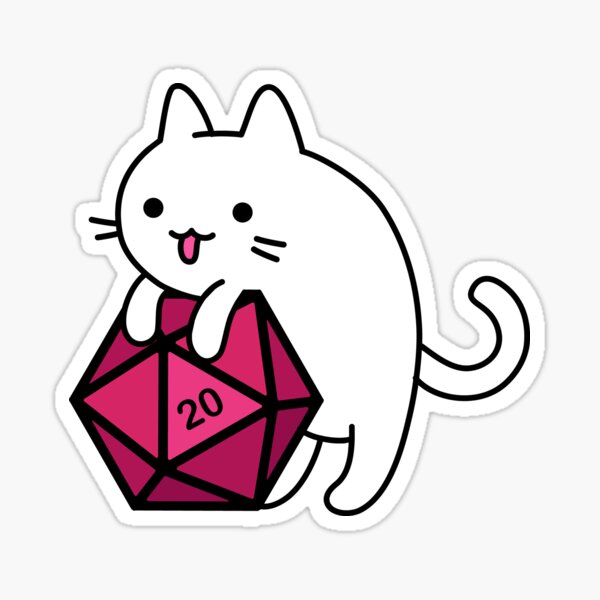 Item preview, Dungeon Meowster DnD Cat with Pink D20 designed and sold by Cute N' Nerdy Shop.