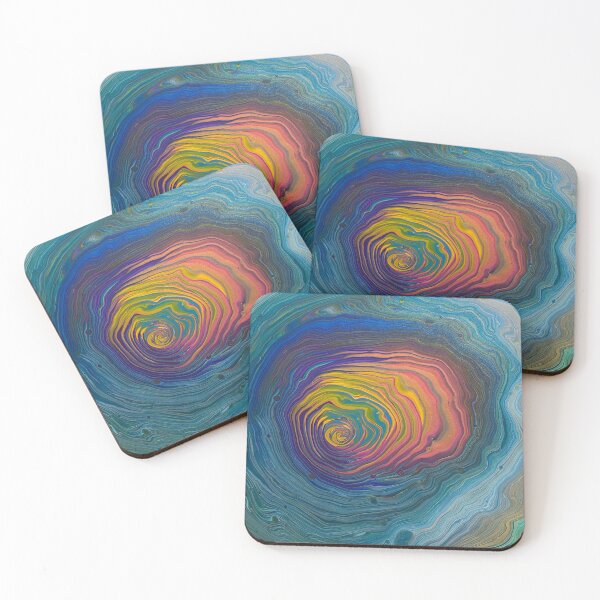 Item preview, Rainbow Swirl Abstract Acrylic Pour Art designed and sold by blklicoriceart.