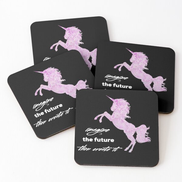Item preview, Imagine The Future, Then Create It Pink Unicorn with white font designed and sold by UncleStuScience.
