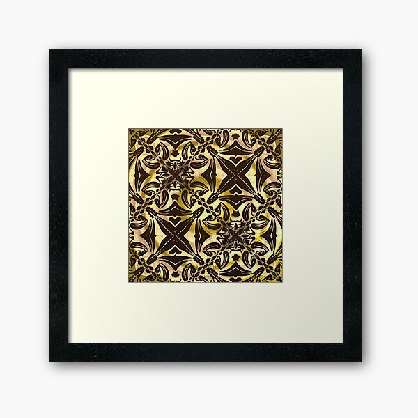 Golden Fractal Framed Art Print