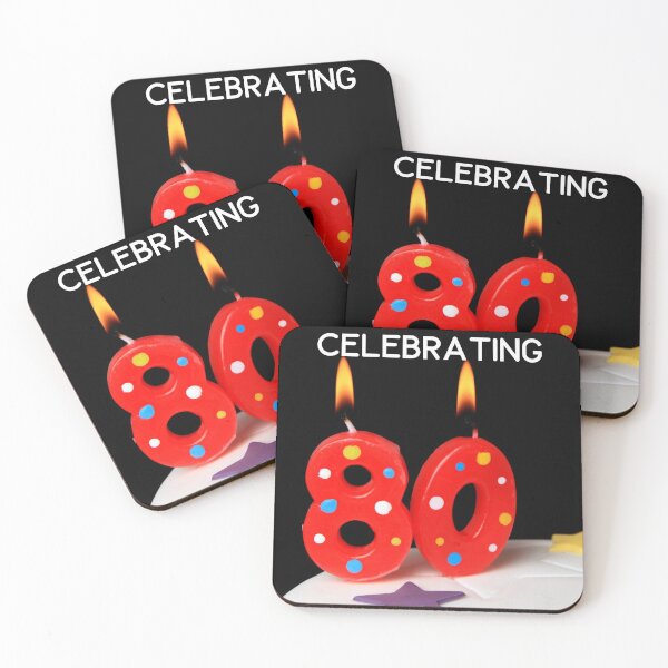 Happy 80th Birthday Coasters for Sale Redbubble