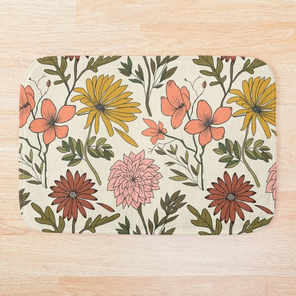 Aperçu de l'œuvre Fleurs d'automne marguerites couleurs d'automne, fleurs dessinées à la main, jolies couleurs tendance créée et vendue par Gkumar-design.