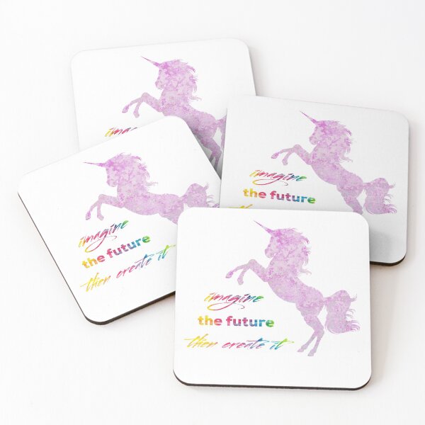 Item preview, Imagine The Future, Then Create It Pink Unicorn with tie dye font  designed and sold by UncleStuScience.