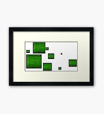green circuit squares Framed Print