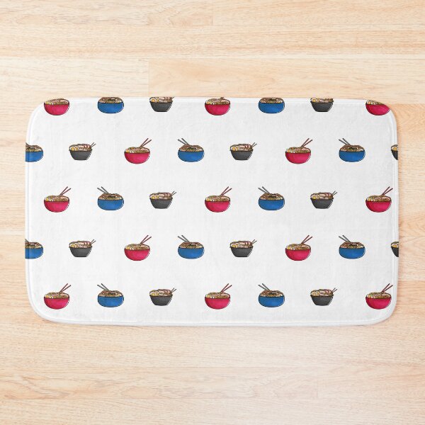 Item preview, Ramen Noodles with Chopsticks Red Blue Black Pattern designed and sold by HppyStrngHelthy.