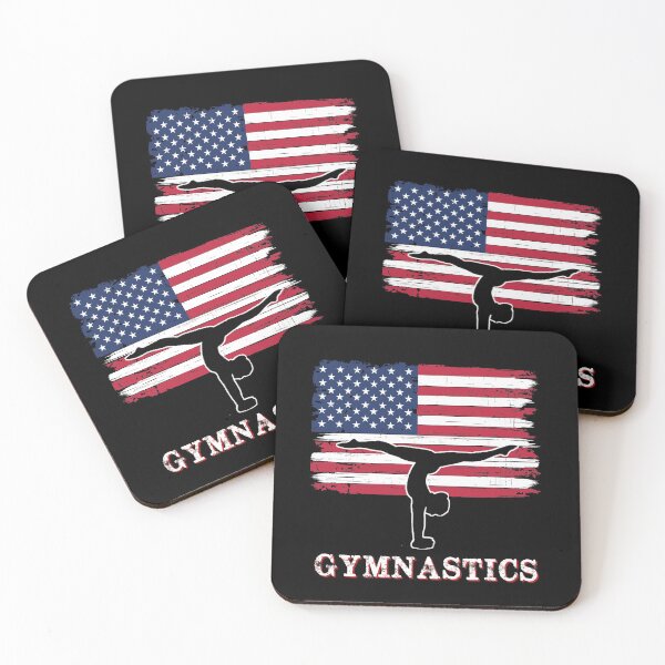Item preview, American USA Flag Girls Gymnastics Sports Gift designed and sold by R&BApparel.