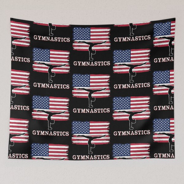 Item preview, American USA Flag Girls Gymnastics Sports Gift designed and sold by R&BApparel.