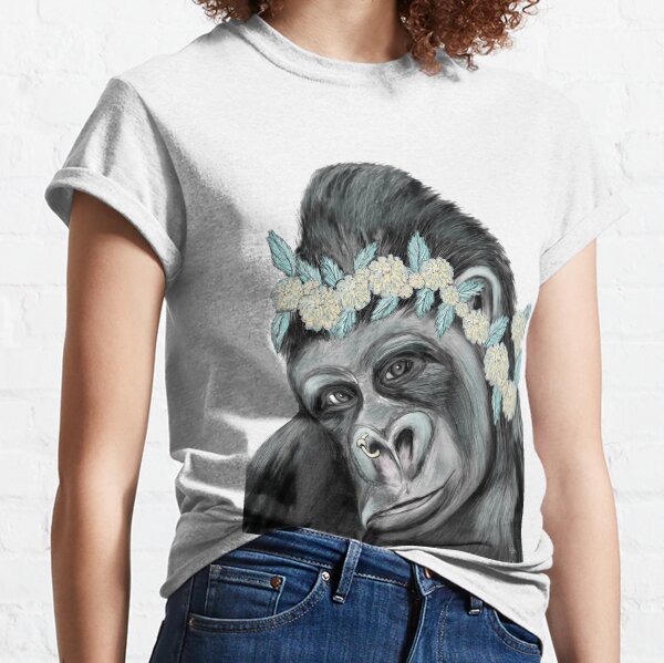 Gorilla mit Blume Classic T-Shirt
