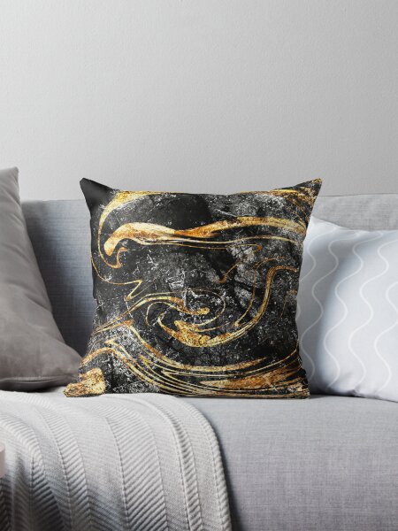 Black grey and gold throw pillows best sale