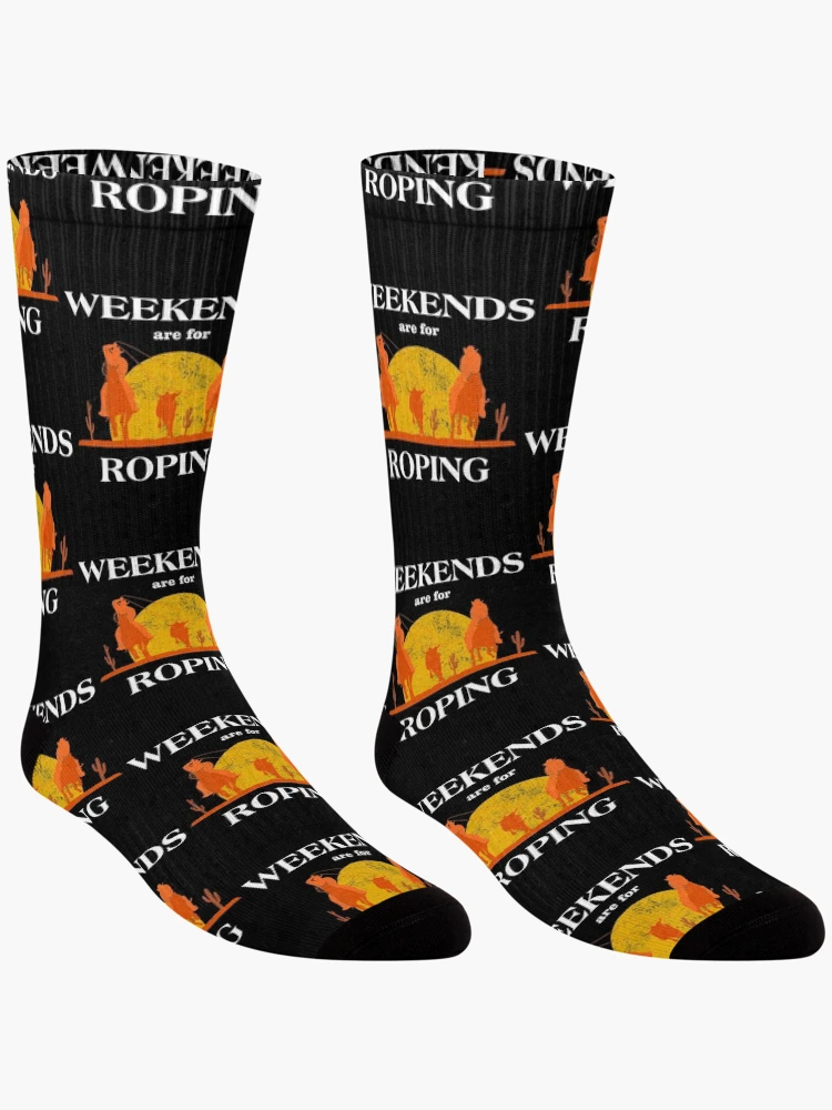 Thumbnail 3 of 5, Socks, Weekends Roper Rodeo Team Roping graphic designed and sold by jakehughes2015.