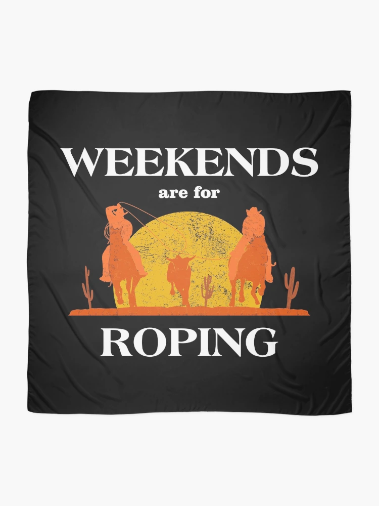Thumbnail 2 of 3, Scarf, Weekends Roper Rodeo Team Roping graphic designed and sold by jakehughes2015.