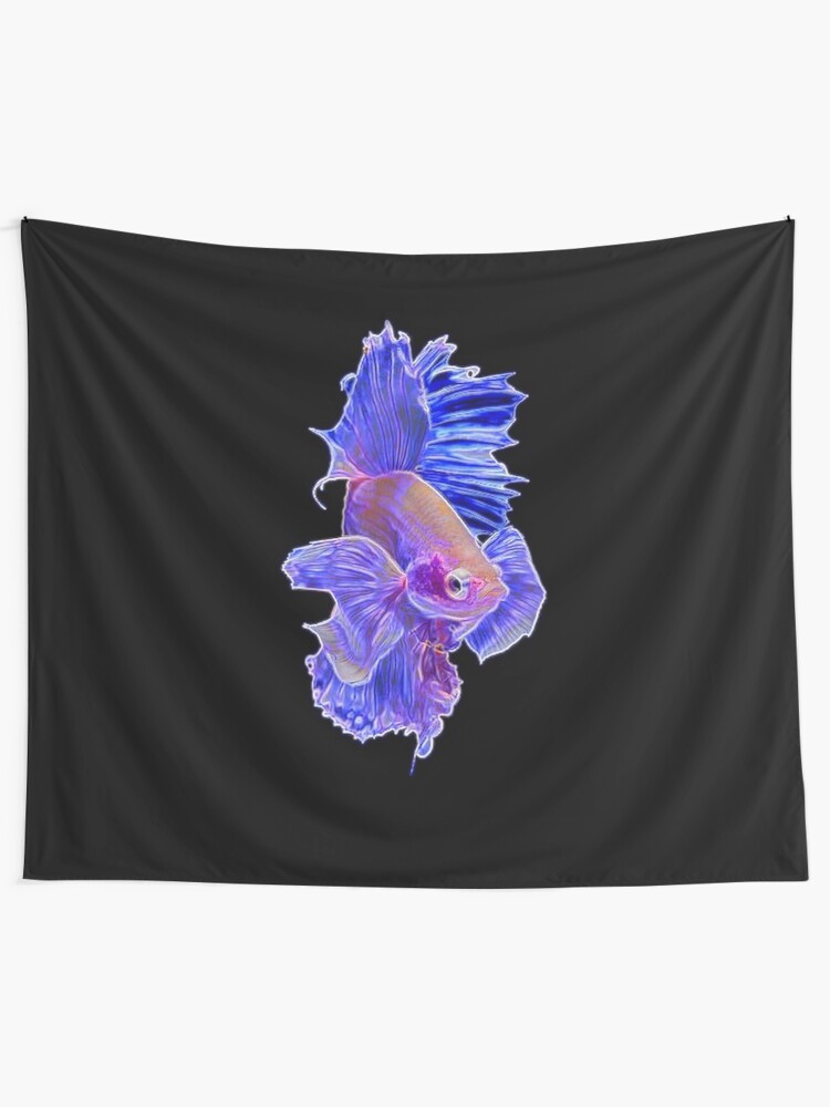 Alternate view of BLUE BETA FISH Tapestry