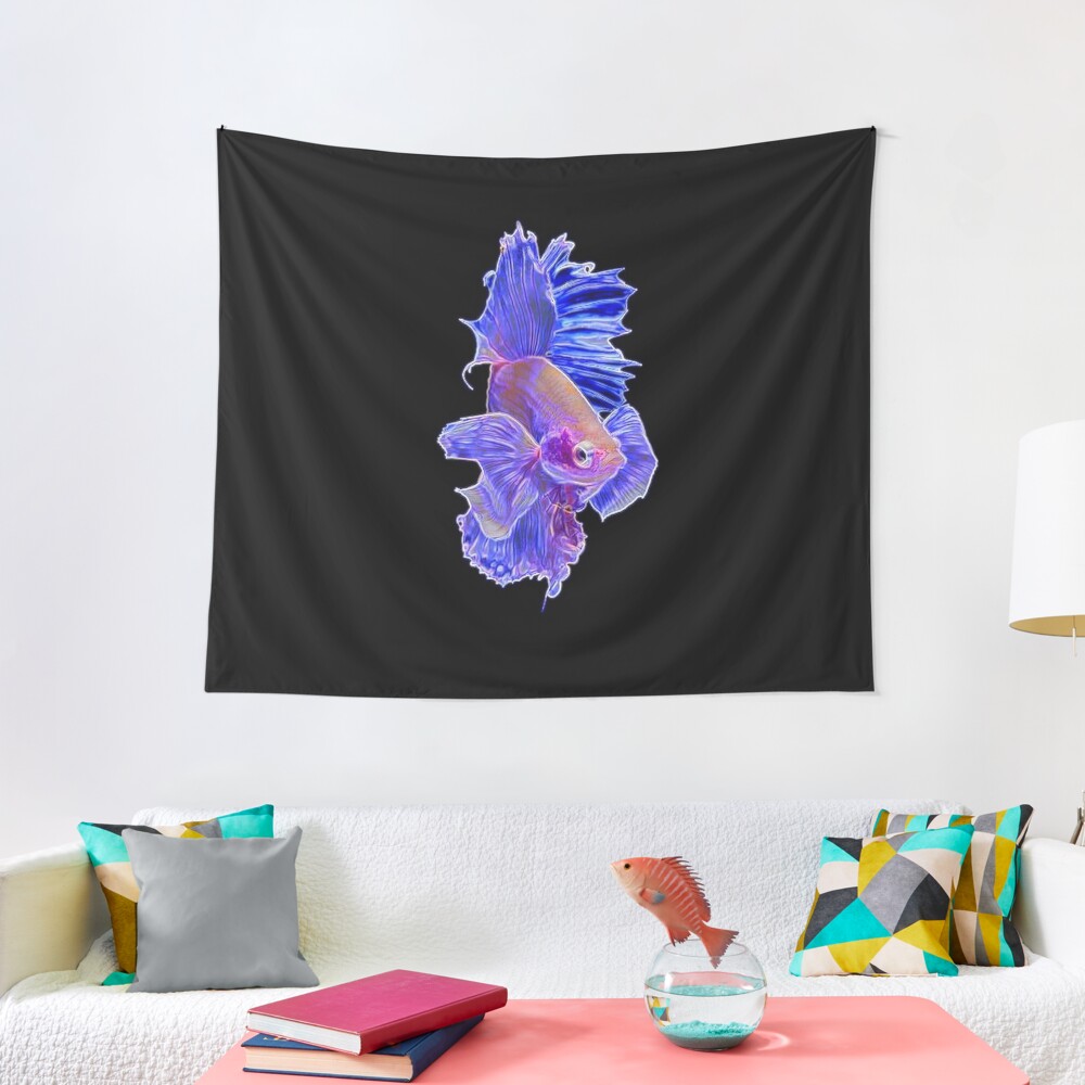 BLUE BETA FISH Tapestry