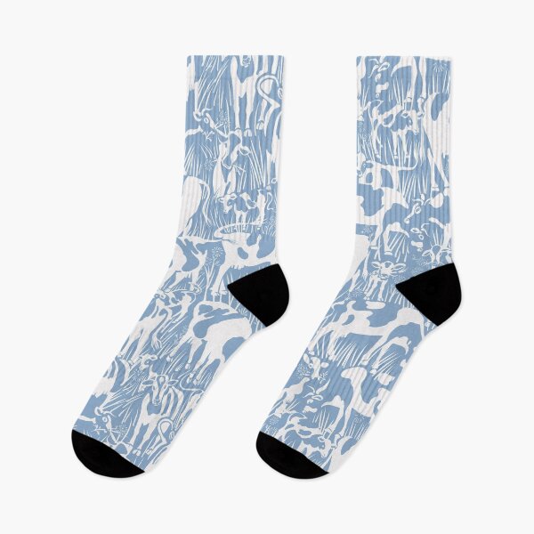 Item preview, Meadow Cows Pattern | Soft Blue designed and sold by L Diane Johnson.