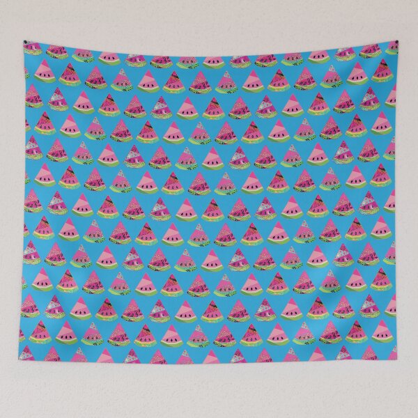 Item preview, Patchwork Melons Blue designed and sold by Redhillcreative.