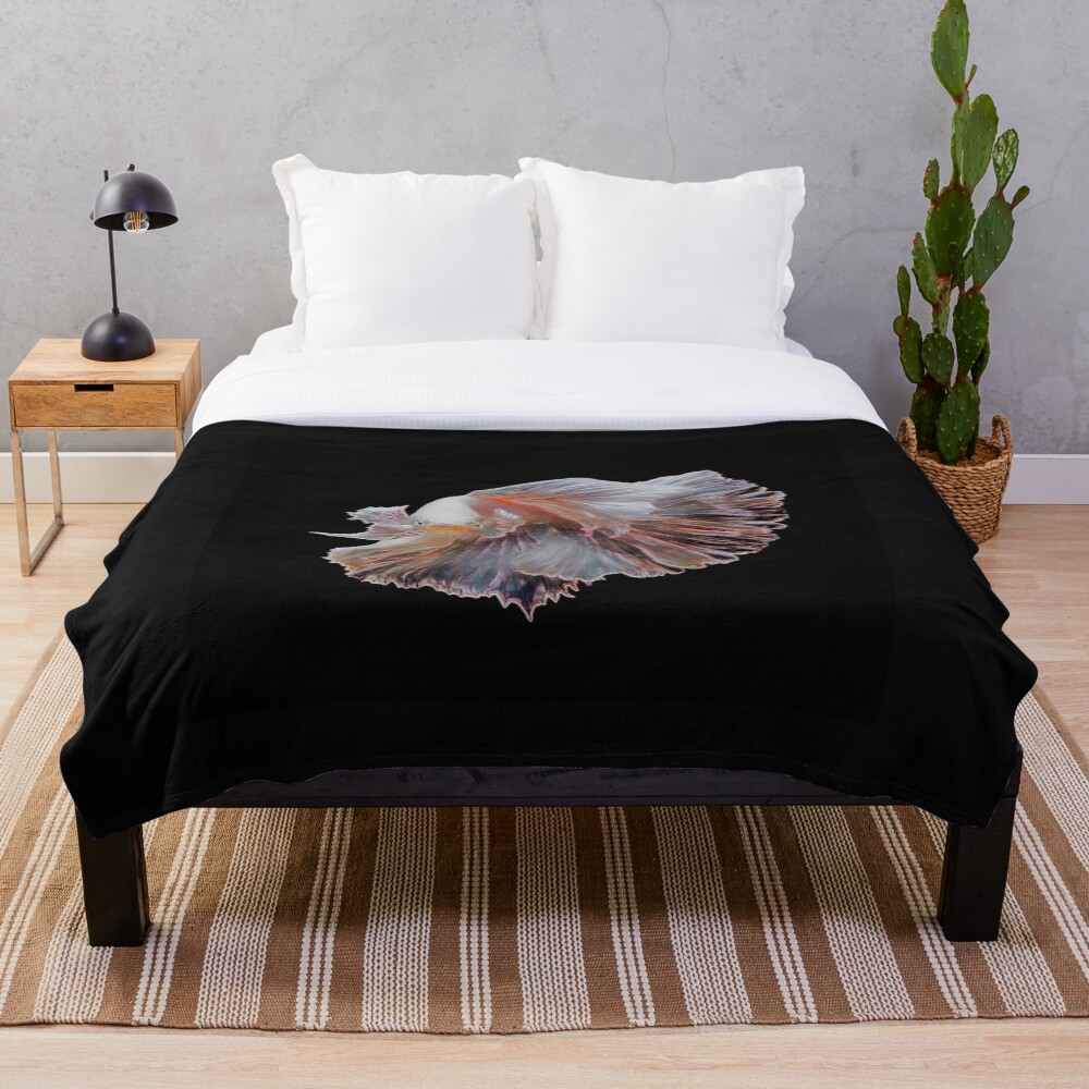 WHITE BETA FISH Throw Blanket