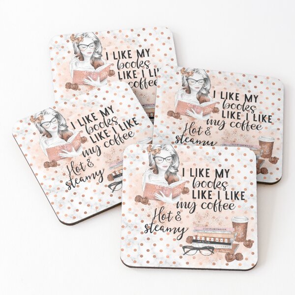 Item preview, I Like My Books like I like my Coffee Hot & Steamy designed and sold by erinbookdragon.