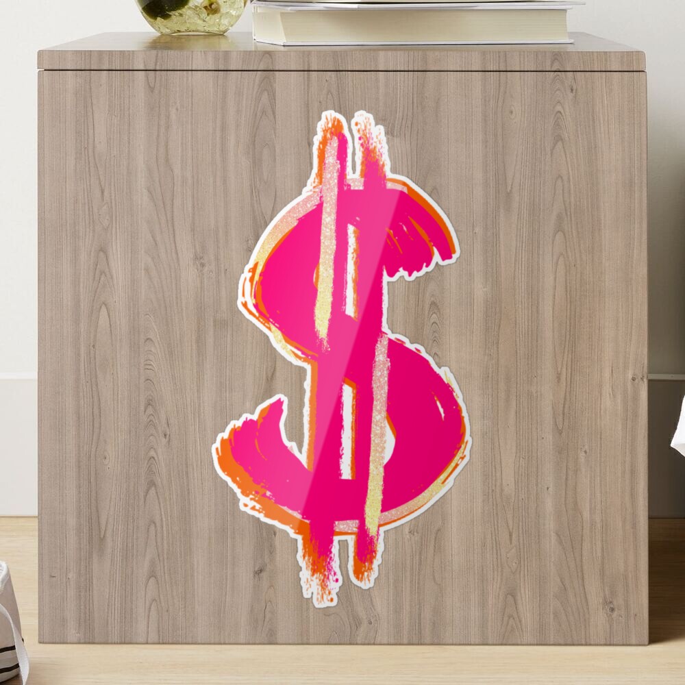 Canvas Print, Pink Dollar Sign Symbol - Preppy Aesthetic Decor by  Aesthetics By Shan Boujee - Medium - Soci…
